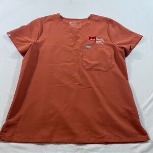 Figs Scrubs Tops Women’s Large V neck Technical Collection Orange Scrubs medical